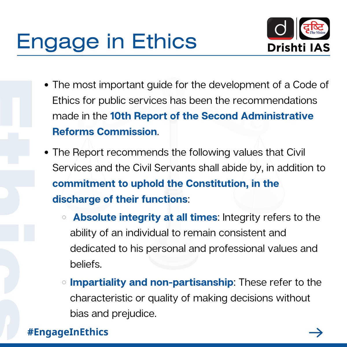 drishtiiaseng's tweet photo. #EngageInEthics to brush up your problem-solving approach to various issues and conflicts in society. Read to learn more about this wonderful subject!
#DrishtiGuideToGS #Ethics #Governance #Ethical #FoundationalValues #GS4 #UPSC #IAS #CSE #UPSC2023 #DrishtiIAS #DrishtiIASEnglish https://t.co/2b6vE7uI8Z
