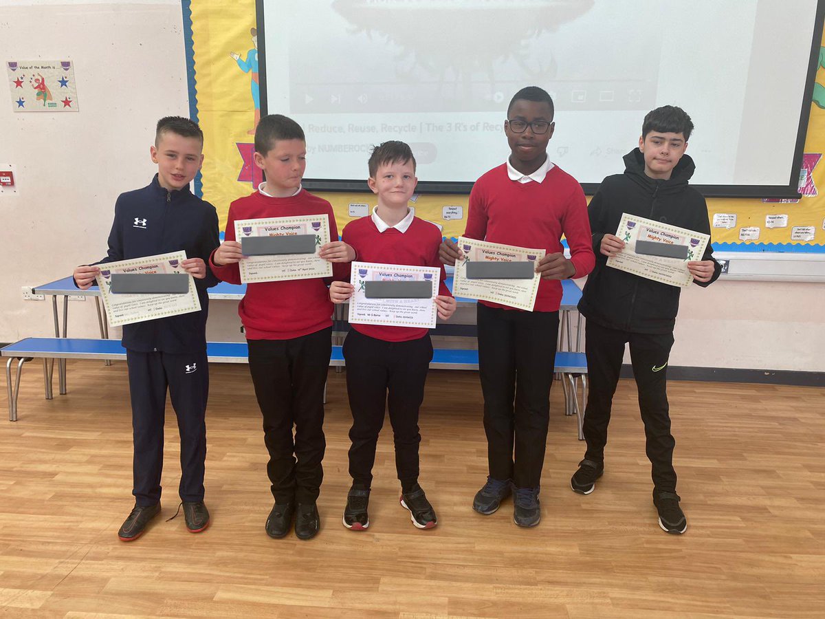 AntoninePrimary's tweet photo. Well done to our Primary 5-7 certificate winners this week. All displaying our school value of Mighty Voice #MightyVoice #PupilVoice #LivetheValues https://t.co/dy1MmdVzsU