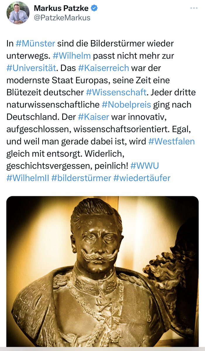 JuergenZimmerer's tweet photo. Es zeigt sich schon ein Muster einer Verklärung des Kaiserreichs, die die dunklen Seiten ausklammert. Alleine schon #Hunnenrede und antisemitischen Tiraden sollten Grund genug sein, #Wilhelm2 nicht abzufeiern. Es geht aber wohl um #Kulturkrieg via Reinwaschen der Geschichte. https://t.co/zIzoNAWDpj
