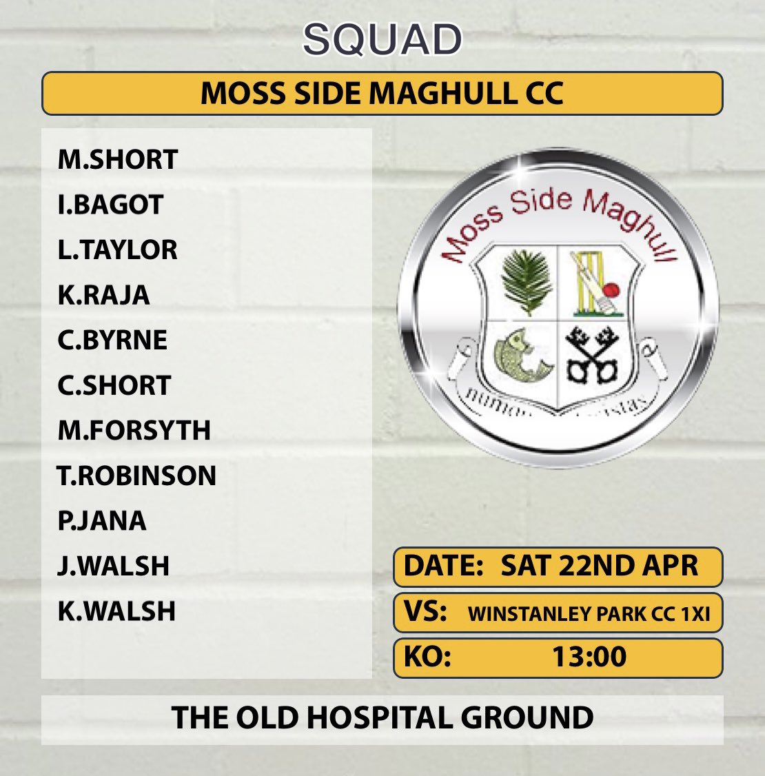 Today is the day, the start of 2023! We start this year at home and welcome <a href="/WinstanleyPark/">Winstanley Park CC</a> to the OHG.

The forecast looks promising and the beer fridge is stocked! So come down and support the team if you can! 🚂 🏏 ☀️ 🍺 

Team News 👇