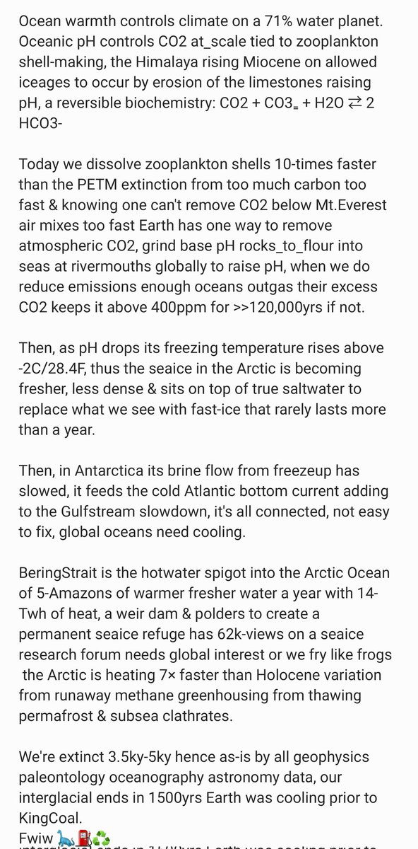 tmallard's tweet photo. Wrong, climate change is ftom too much CO2 too fast for #marinebiology's #calcium_carbonate #saturationpoint #pH 

#ShellfishIndustry toast in 50yrs: h.ttp://bit.ly/2QKD7Cj

We dissolve zooplankton 10× faster vs PETM flood_basalts did in 50,000yr of eruptions 

That's the problem, and, we haven't stopped emissions makes it far worse

Whatever 🙈