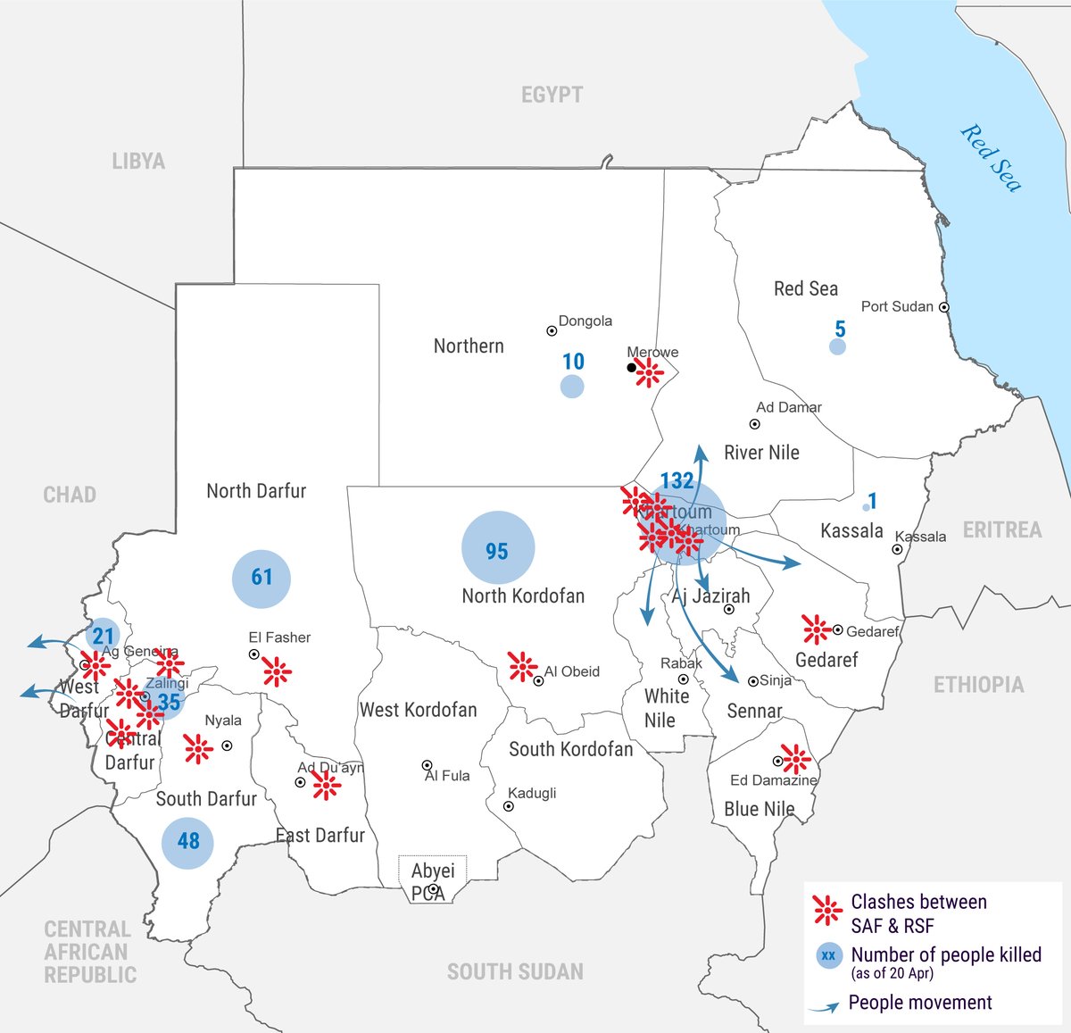UNOCHA_ROSEA's tweet photo. Despite high-level calls for an Eid ceasefire, clashes have continued in #Sudan, especially in Khartoum.

Civilians are increasingly fleeing areas affected by fighting.

Civil society organizations &amp; networks have mobilized to respond to immediate needs.

https://t.co/TikTJtHt5s https://t.co/ZWOKHy27dy