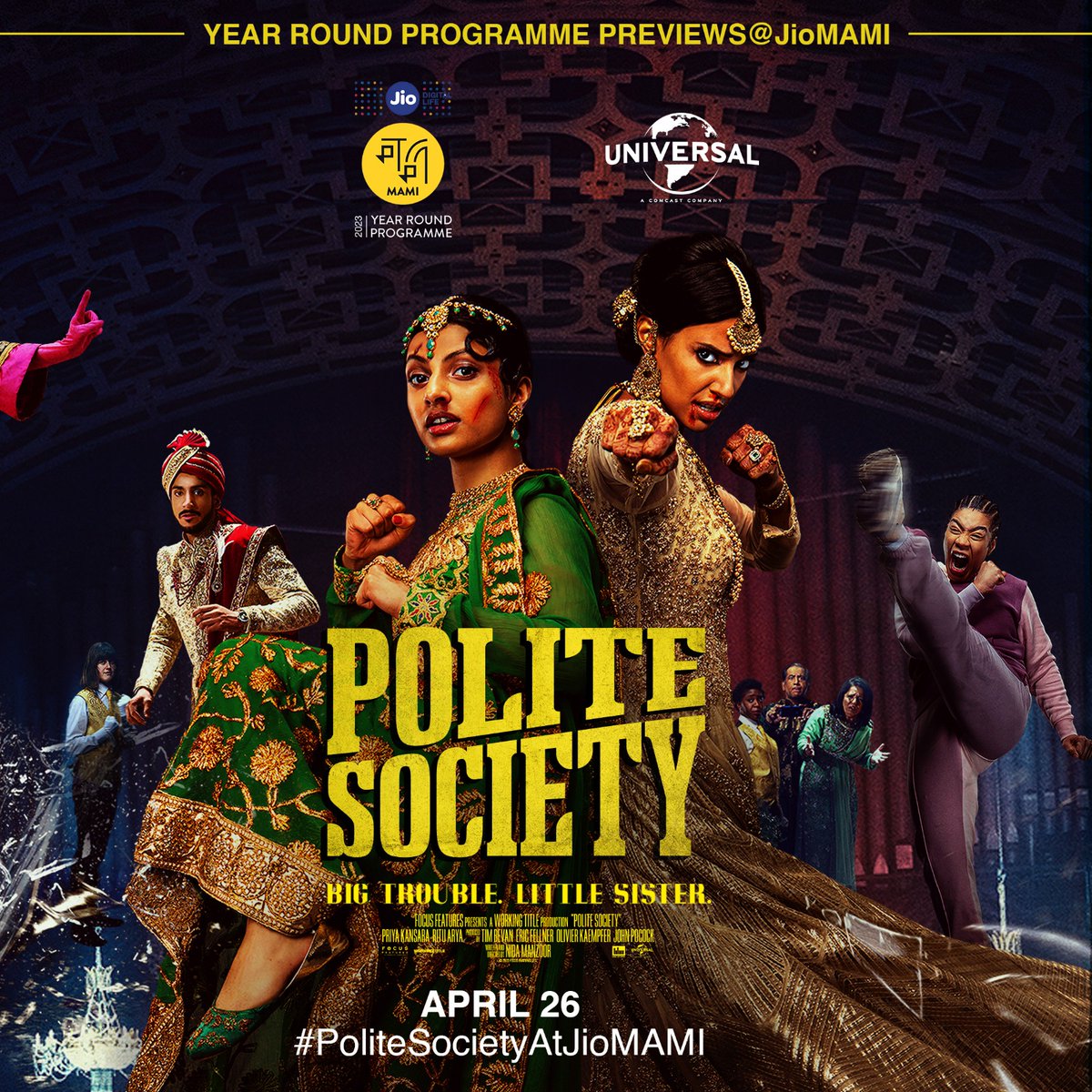 MumbaiFilmFest's tweet photo. Next up at #JioMAMI is #NidaManzoor's #PoliteSociety, an official selection at @sundancefest 2023. We're excited to bring you India's first exclusive invite-only preview. Become a #JioMAMIYearRoundProgramme member to receive invites to future screenings - https://t.co/yXKdWGoTYq https://t.co/QK71d4pcMq