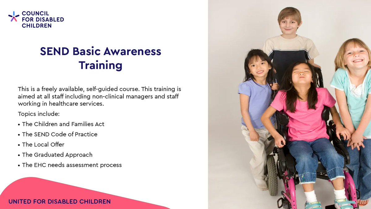 CDC_tweets's tweet photo. Sign up to complete our #SEND Basic Awareness training. It aims to improve the understanding, confidence and awareness of staff at levels 1 and 2 on topics including: SEND legislation, the Local Offer, #EHCPlans and more. https://t.co/i2zwT5rYZs https://t.co/c71P8Ux26e