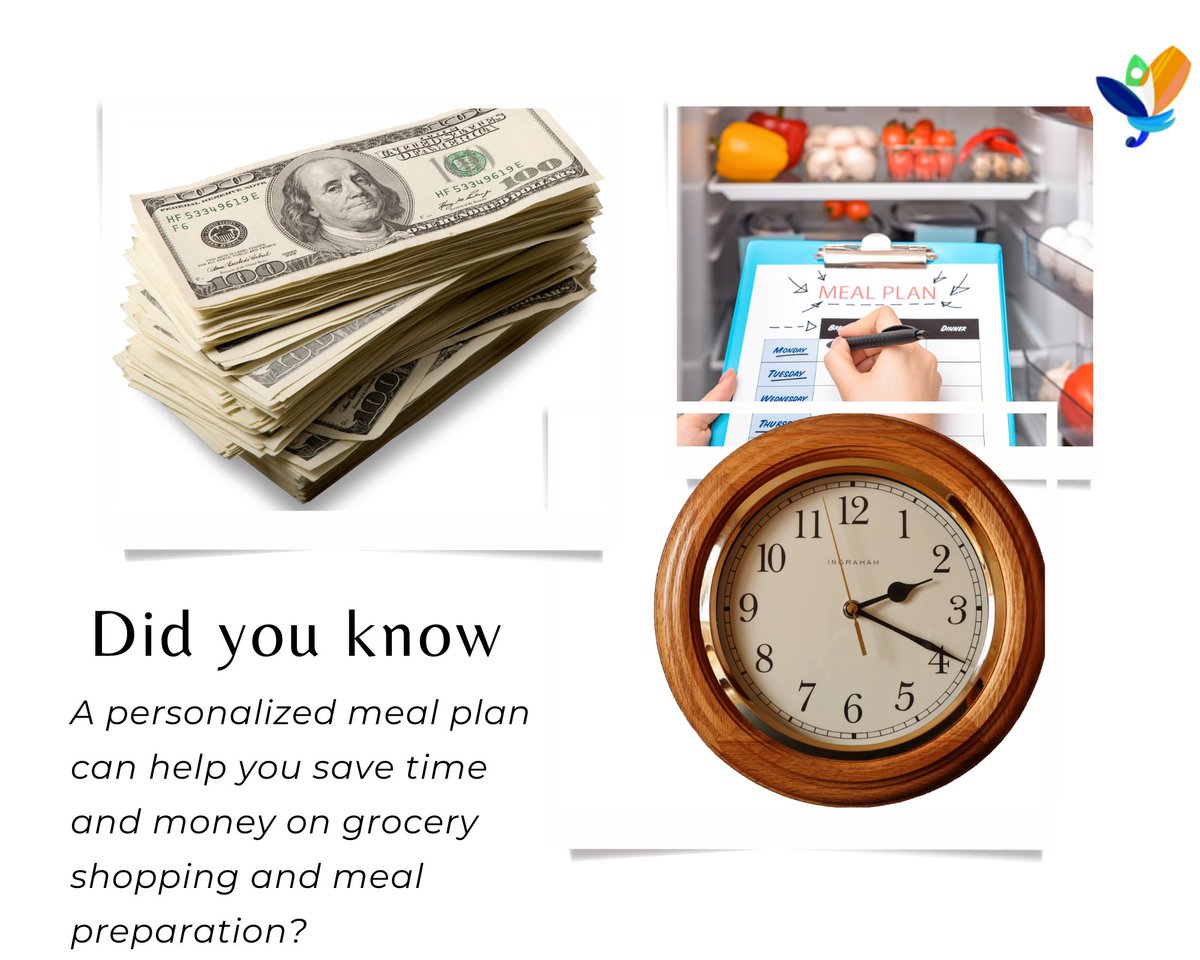 NovaDietetics's tweet photo. "Did you know that a personalized meal plan can save you time and money on grocery shopping and meal preparation? Let us help you create a plan tailored to your needs and preferences! #mealplanning #savemoney #savetime #personalizedplan #novadietetics" https://t.co/Ou8QS9XLwQ