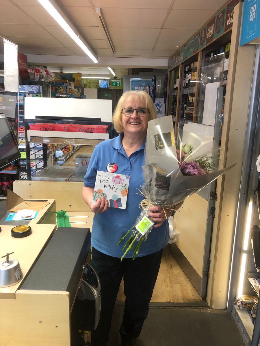 MollGMatthews's tweet photo. Our colleague Sue at Winter Hey turns 70 today! 🎉🎂 She’s been a massive support to the colleagues, store and community for over 17 years of working here, so we cannot celebrate her enough 👏 https://t.co/tzOZjvfx2F