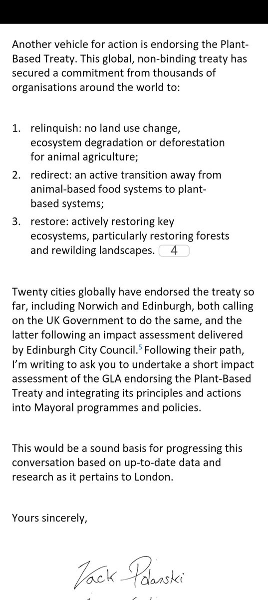 ZackPolanski's tweet image. I've just written to the Mayor calling for an impact assessment on endorsing the @Plant_Treaty in London.

New York City is making huge strides to resolve food insecurity &amp;amp; reduce emissions. It's London's time too.

Please read &amp;amp; share 👇🏽

bit.ly/3H3G0I0

#BigOne
