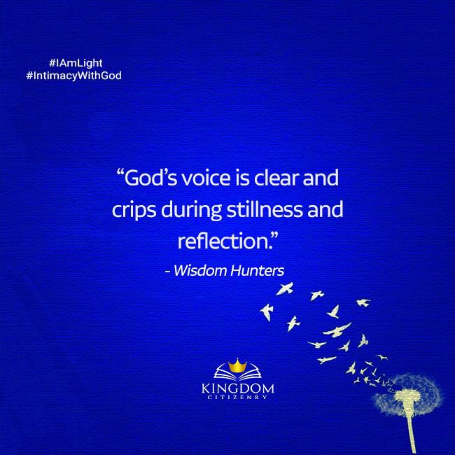 KingdomCitizenr's tweet photo. "God's voice is clear and crips during stillness and reflection"
- Wisdom Hunters
#AmLight
#IntimacyWithGod https://t.co/kAcdns0o9V