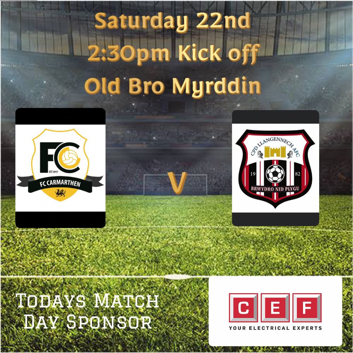 💥Fixtures💥

Firsts host league toppers <a href="/llangennechafc/">Llangennech AFC</a> today.

 The home side who are 7 games unbeaten look forward to another battle.

Reserves are away at <a href="/AfcTumble/">Tumble United</a> who host a double header with our game on at 4pm

Thank you to match day sponsor CEF for your support 

#FCC