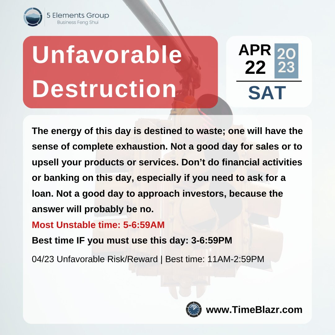 Knowing when to take caution is just as important as taking action at the right time! 

Sign up for a free 30-day trial of the TimeBlazr® and start using favorable timing today: Free30TimeTrial.com

#astrology #fengshui #universalenergy