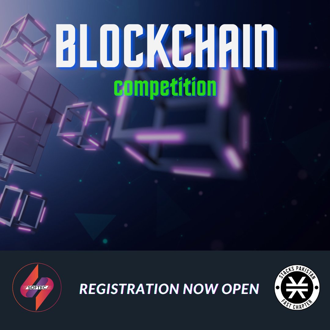 StacksFast's tweet photo. Stacks Fast in collaboration with @softecfast presents you the blockchain competition!

This competition is an amazing opportunity for you to polish your existing coding skills under the supervision of our team.

Register Now: https://t.co/2BzC3db8q2

 #competition #softec https://t.co/eC2hdOTeVY