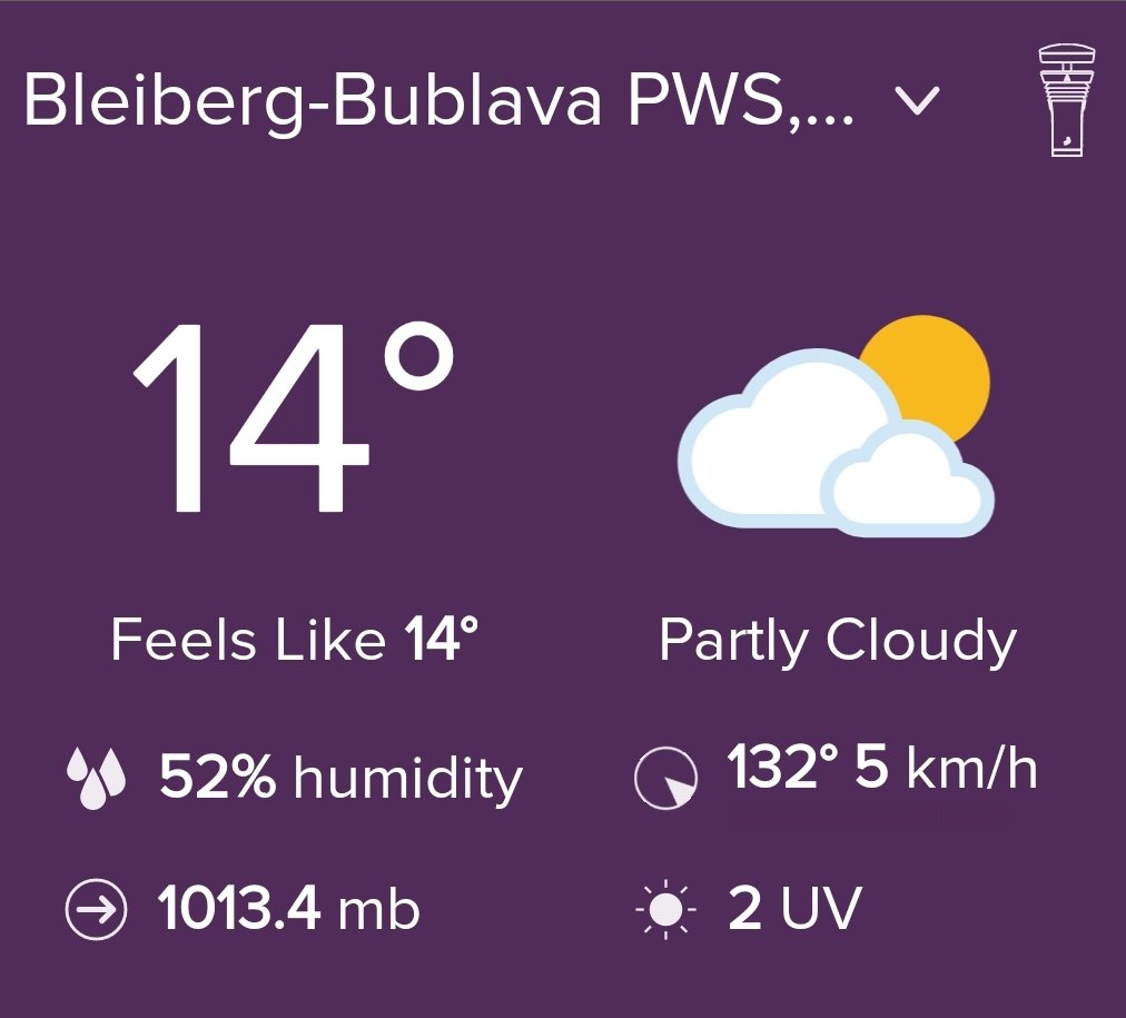 omicronCZ's tweet photo. Na Bleibergu oblačno🌤️
Teplota 14°C, vlhkost 52%.
UV 2

Klidný vánek (1 Bft, JV). Tlak stabilní. Viditelnost 88 km.

Krásný víkend z meteostanice #Tempest na Bublavě v Krušných horách😊

https://t.co/zWB5C9JyCZ

#WeatherTweet #weatherflow #pws #Bublava https://t.co/FJPl5oLfoY