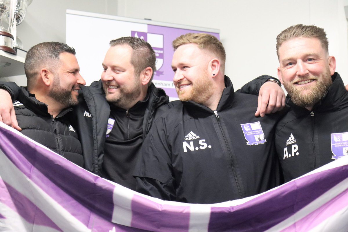 JDPThomas's tweet photo. What a job these four are doing. They have led @NandTFC to successive promotions from @uhlsportUK @somersetcfl Premier to @TSWesternLeague Premier Division. A remarkable rise led by remarkable people in @JLSmith_1, @Nic_Steadz, @lukes14974 and @AlPars7. #Swags ⚽️🏆 https://t.co/9WDZ2MYipJ
