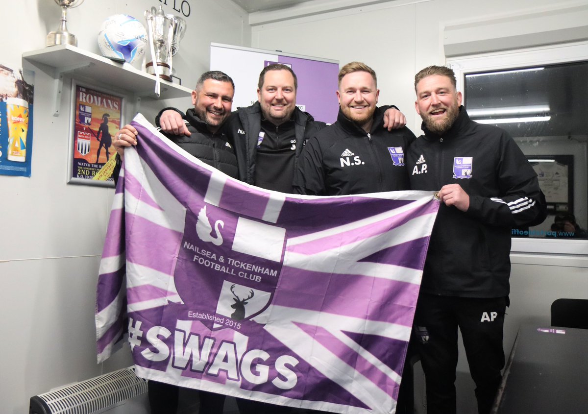 JDPThomas's tweet photo. What a job these four are doing. They have led @NandTFC to successive promotions from @uhlsportUK @somersetcfl Premier to @TSWesternLeague Premier Division. A remarkable rise led by remarkable people in @JLSmith_1, @Nic_Steadz, @lukes14974 and @AlPars7. #Swags ⚽️🏆 https://t.co/9WDZ2MYipJ