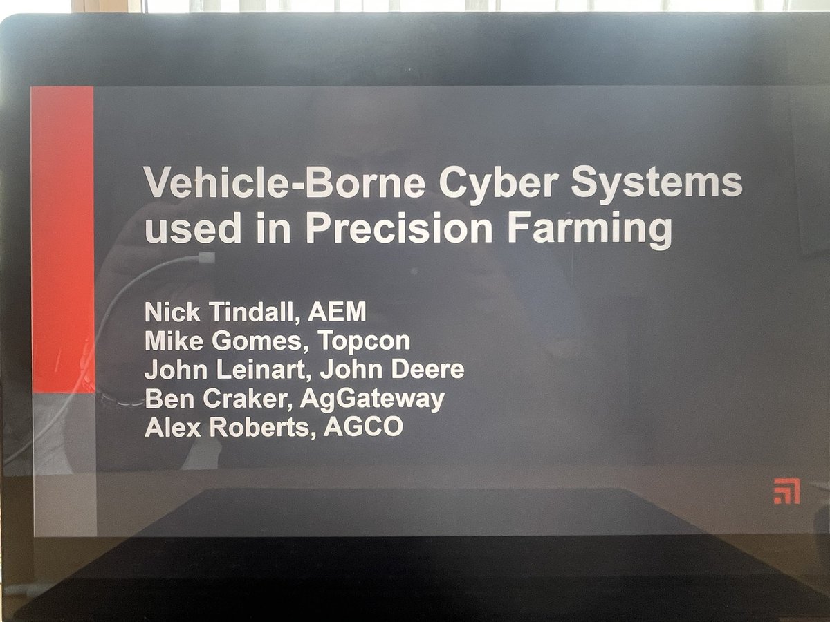 michael_mgomes's tweet photo. Humbled and proud to be able to represent the needs of #precisionagriculture to FBI and CISA- agents about the strengths and vulnerabilities of PA Industry. Many thanks to #AEM for driving and fellow panelists from #Deere, #agco #AgGateway #topcon  for supporting. https://t.co/ELaHoRmB0y