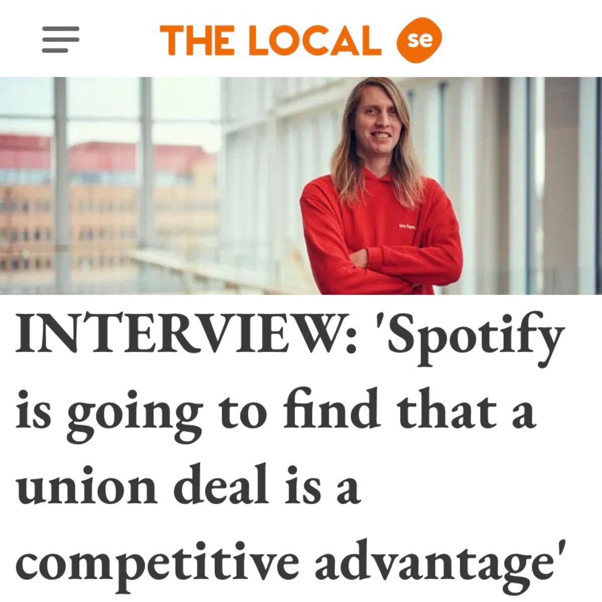 Union_Tingle's tweet image. Great to read this interview with @hendotcat about the organising efforts of Spotify workers in Sweden. It&apos;s time for tech workers to claim your voice! If you work for Spotify in the UK, let&apos;s talk 🗣️ @ProspectUnion

#techunion #techworkers

thelocal.se/20230414/inter…