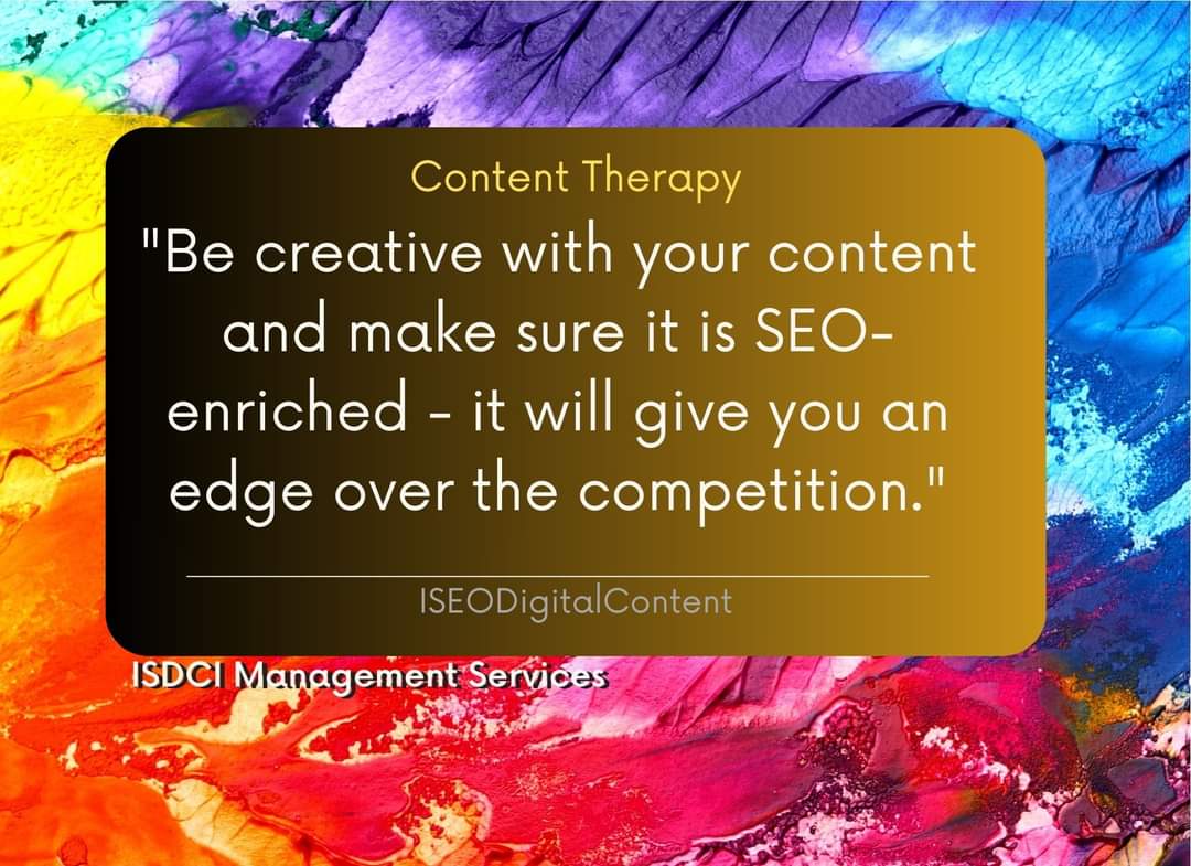 EFrugalidad's tweet photo. "Be creative with your content and make sure it is SEO-enriched - it will give you an edge over the competition."
VISIT https://t.co/Ws4sEJY9oW, or FOLLOW #iseodigitalcontent #contenttherapy #isdcimanagementservice for more! #fyp #fypage #contenttherapy #seocontent #seo #uiux #ai https://t.co/dU7XzOk70s