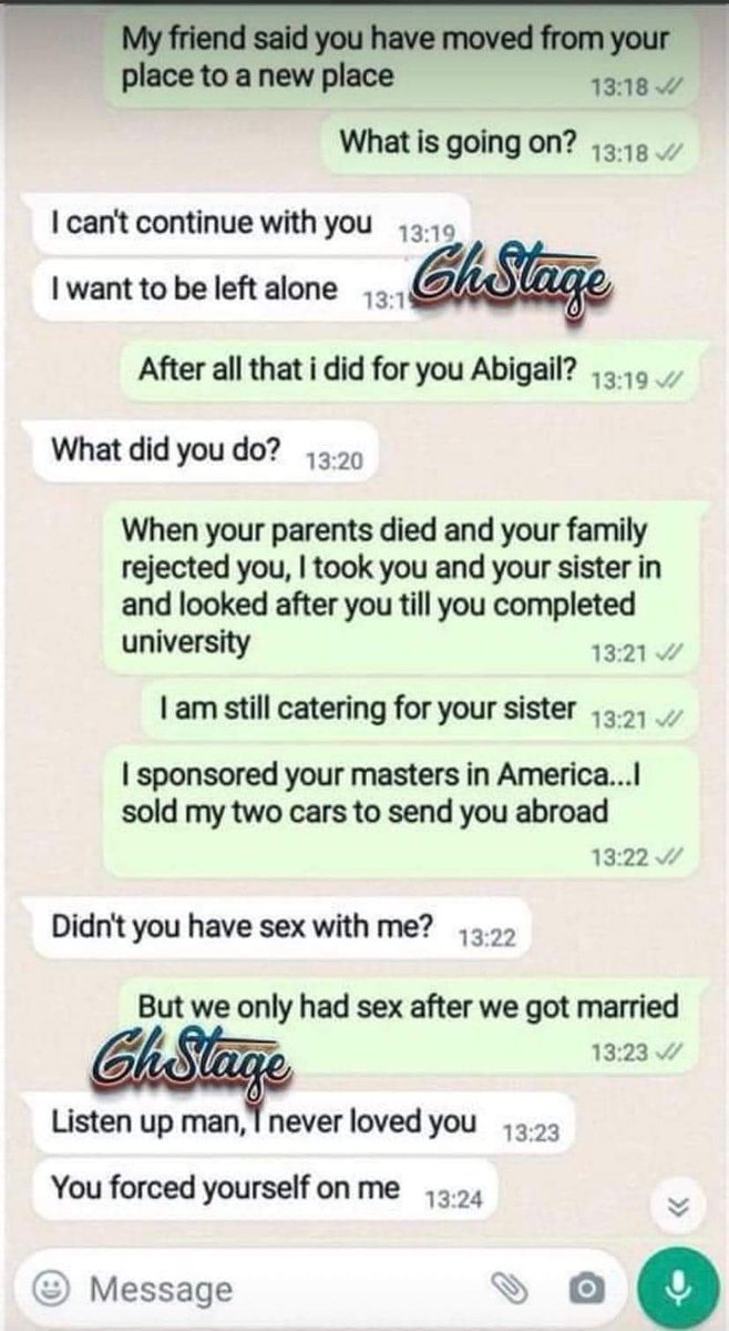 jon_d_doe's tweet image. Please read this chat between a man and his wife that he sponsored abroad to further her education and more.

Credit: 6hStage. 👇