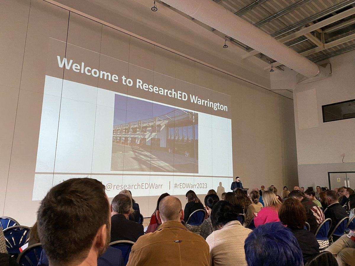 Excited for a day of learning and reflection at #rEDwarr2023. Great start from Alex Quigley on discernment in research application.