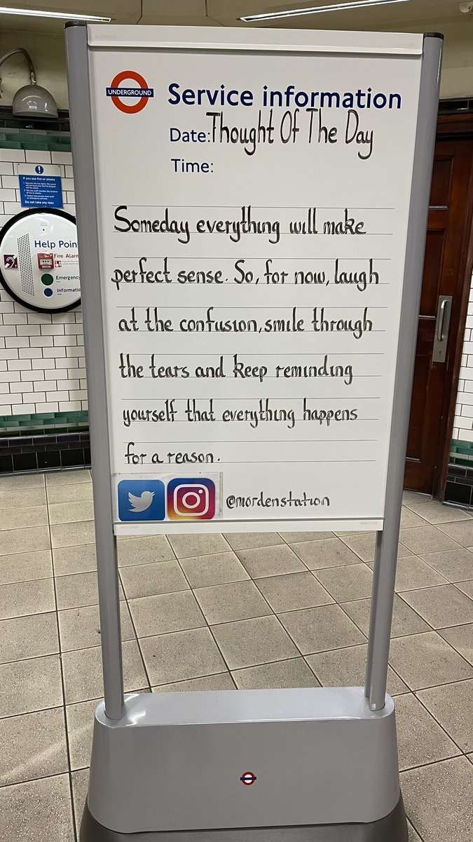 Saturday 22nd April 2023 Thought Of The Day From Morden Underground Station