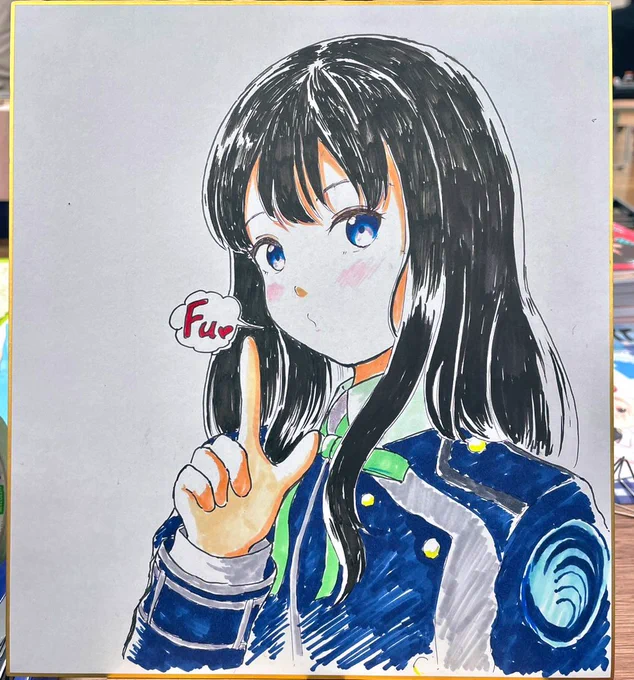 コミ1、印刷所にて発行の新刊は厳しいかもです…。その場合は色紙をなるべく描いて持っていきたいと思います。以下サンプルです。#リコリス・リコイル #リコリコ #ちさたき 
