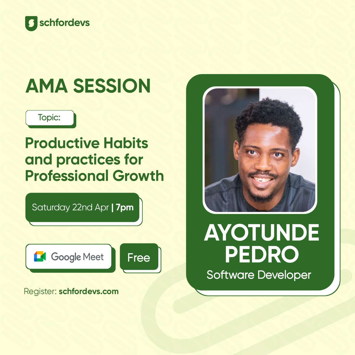 mistarpedro's tweet image. Hey guys, 

Just a gentle reminder that I’ve been upgraded to guest speaker status. Kindly make it a date with me 🫣😊.

Happening today by 7pm. 
Set reminders oh.

Cc: @schfordevs