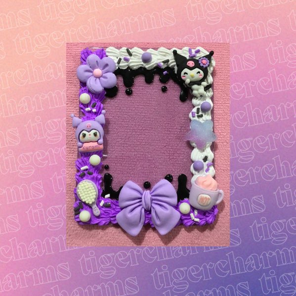 tigercharms's tweet photo. Kuromi 💜 + Melody 💖 + Cinamoroll 💙+ Snoopy 🤍 
Decoden Toploaders and Hair clips! https://t.co/nM38Rr9nKc