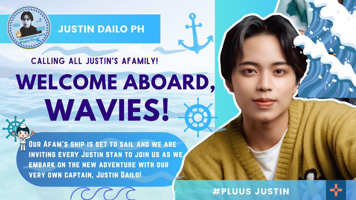 justindailoph's tweet photo. 𝐀𝐫𝐞 𝐲𝐨𝐮 𝐫𝐞𝐚𝐝𝐲, 𝐖𝐀𝐕𝐈𝐄𝐒?
(𝐀𝐲𝐞-𝐚𝐲𝐞, 𝐂𝐚𝐩𝐭𝐚𝐢𝐧!)

Our Captain JD needs a lot of WAVIES to sail the ship. JOIN US, in this new exciting and fun adventure! 🌊

🔗: https://t.co/HcELfh5NHx

@pluus_official #PLUUS
#PLUUSJustin https://t.co/gok2zjUcwU
