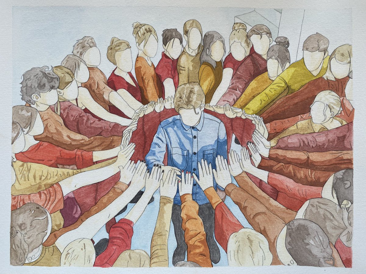 grace_is_sugoi's tweet image. Here’s my final Aijā watercolour painting! The music video really is beautiful 😭 does anyone know if/how I can mail it to @SuddenLightsLV or the Latvian delegation, I’d love for them to have it 🥲