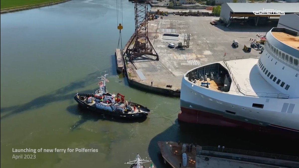 pazzoperilmare's tweet photo. “FLOAT OUT” TRAGHETTO POLFERRIES
Spettacolare varo tecnico presso i cantieri Visentini per il nuovo #ecoferry di @polferries quando nel 2024 entrerà in servizio avrà doppia alimentazione, tradizionale e a #GNL
#varotecnico #floatout #ferry #ferrylife #polferries #visentini https://t.co/kFgT6tHfPW