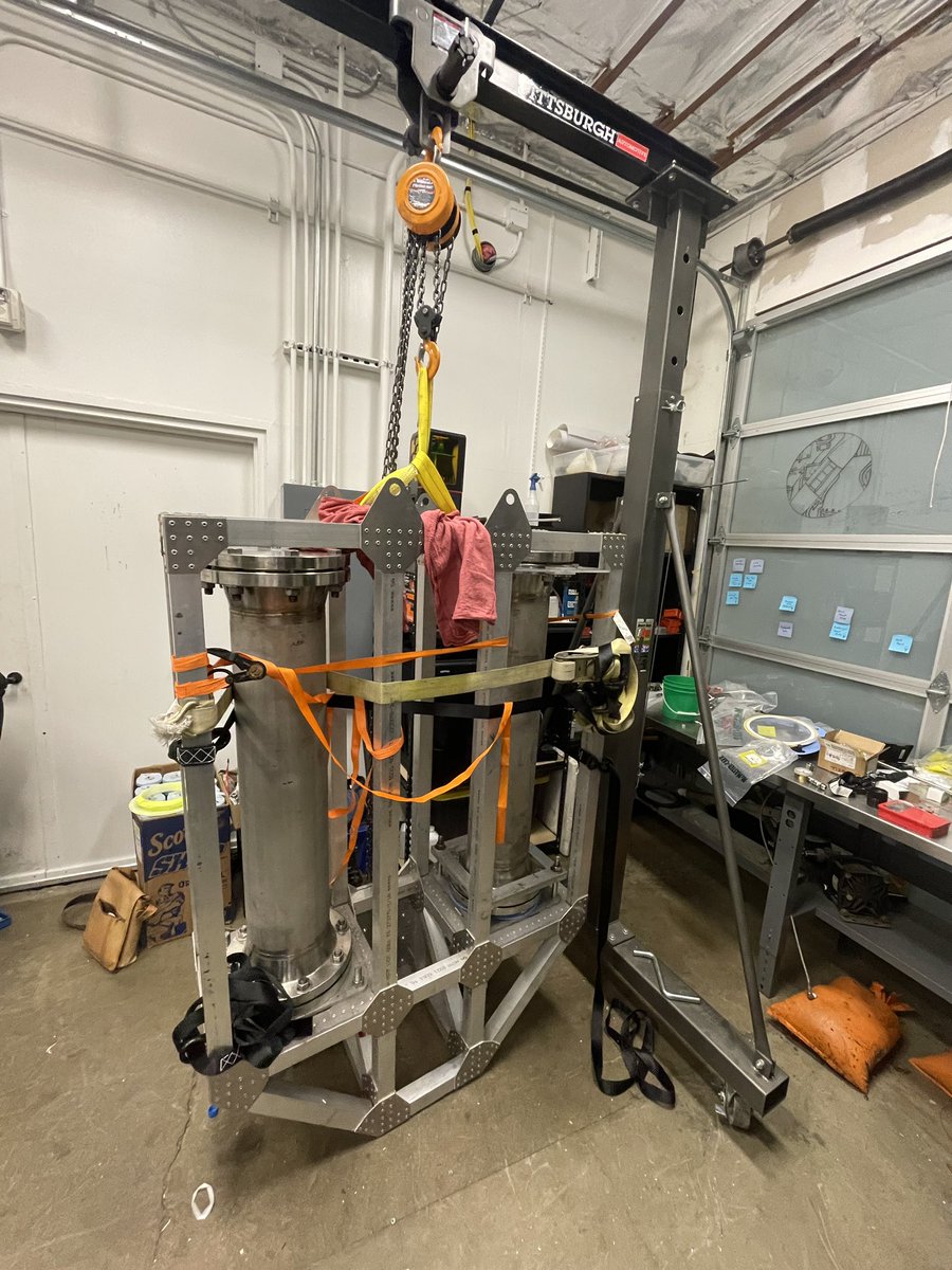 We’ve got a vertical….test stand! Monolith is now set to receive its tubes and plumbing