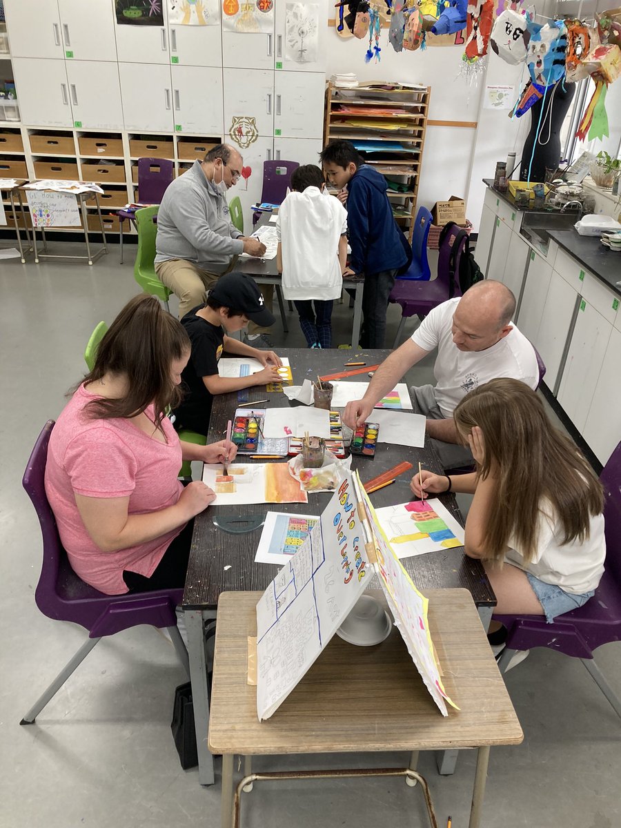 NIS_Arts's tweet photo. How many families of artists can we fit in the art room! #studentledconference is going to plan! Might have to do this more often! https://t.co/NmHF0E2FhK