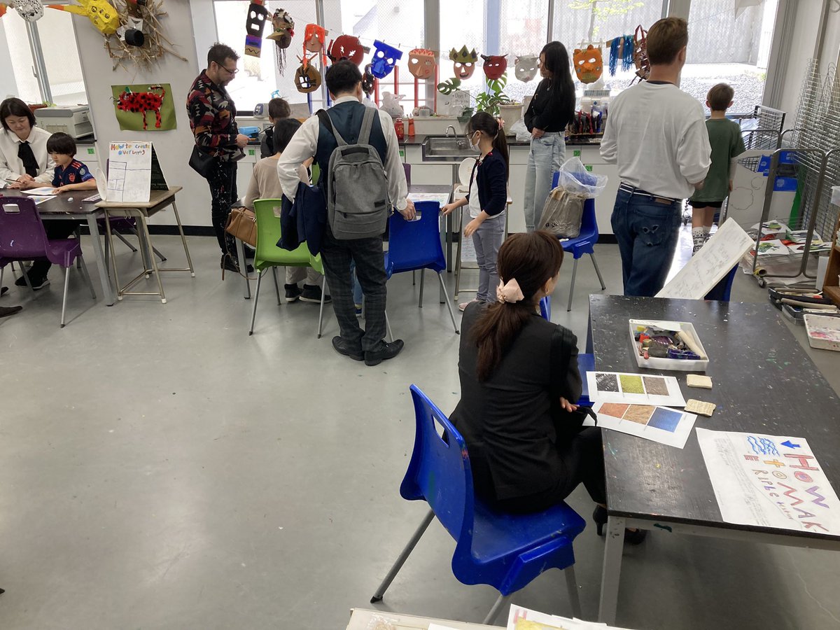 NIS_Arts's tweet photo. How many families of artists can we fit in the art room! #studentledconference is going to plan! Might have to do this more often! https://t.co/NmHF0E2FhK