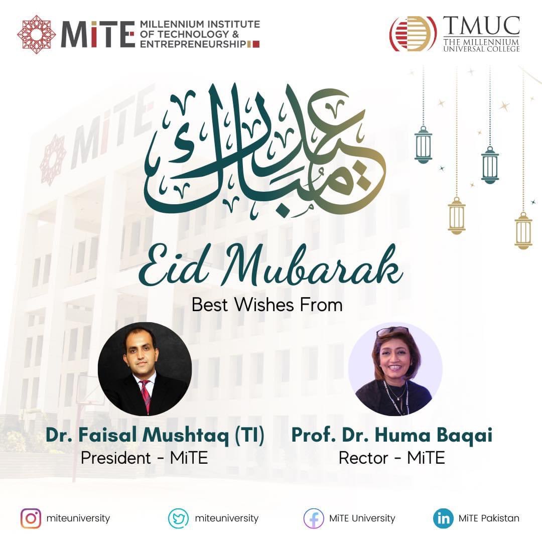 MiteUniversity's tweet photo. It’s Eid-ul-Fitr - a time to celebrate after the blessed month of Ramadan! We’re wishing everyone a very happy Eid Mubarak! May this special occasion fill your heart and home with joy, peace, and prosperity. 

#MiTE #MiTEUniversity #EidMubarak #EidulFitr #EidwithMiTE https://t.co/aw0ENPHNqW