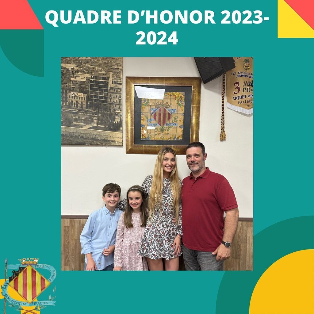 fallaRibesan's tweet photo. ‼️QUADRE D’HONOR 2023-2024‼️

Ja tenim el nostre quadre d'honor per a l'exercici 2023-2024:

- FALLERA MAJOR INFANTIL: CARMEN RUIZ I RIVERA

- PRESIDENT INFANTIL: ALEXANDRE ALFONSO I FLORES

- FALLERA MAJOR: BERTA PEIRÓ I GARCÍA

- PRESIDENT: ALBERT GAY … https://t.co/OE9c6sF1eu https://t.co/OnedMSXMDC