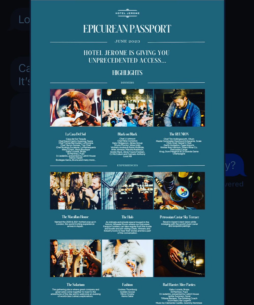 FluentWines's tweet photo. Fluent Wine and Hotel Jerome have teamed-up during Aspen Food &amp; Wine 2023, and we invite you to join us! Above are the Highlights including our dinner - “The Reunion” - on the third night. 
@hoteljeromeauberge @aubergeresorts #wine #napavalley #aspen #aspenfoodandwine https://t.co/OH8UlmvAX0