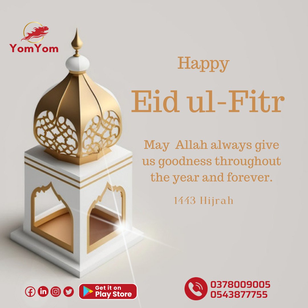 yomyomdelivery's tweet photo. Happy Eid ul Fitr! 

May Allah give us blessings throughout the year and forever 

#eidulfitr #logisticsinghana #affordabledelivery https://t.co/8XpZIxl9TX