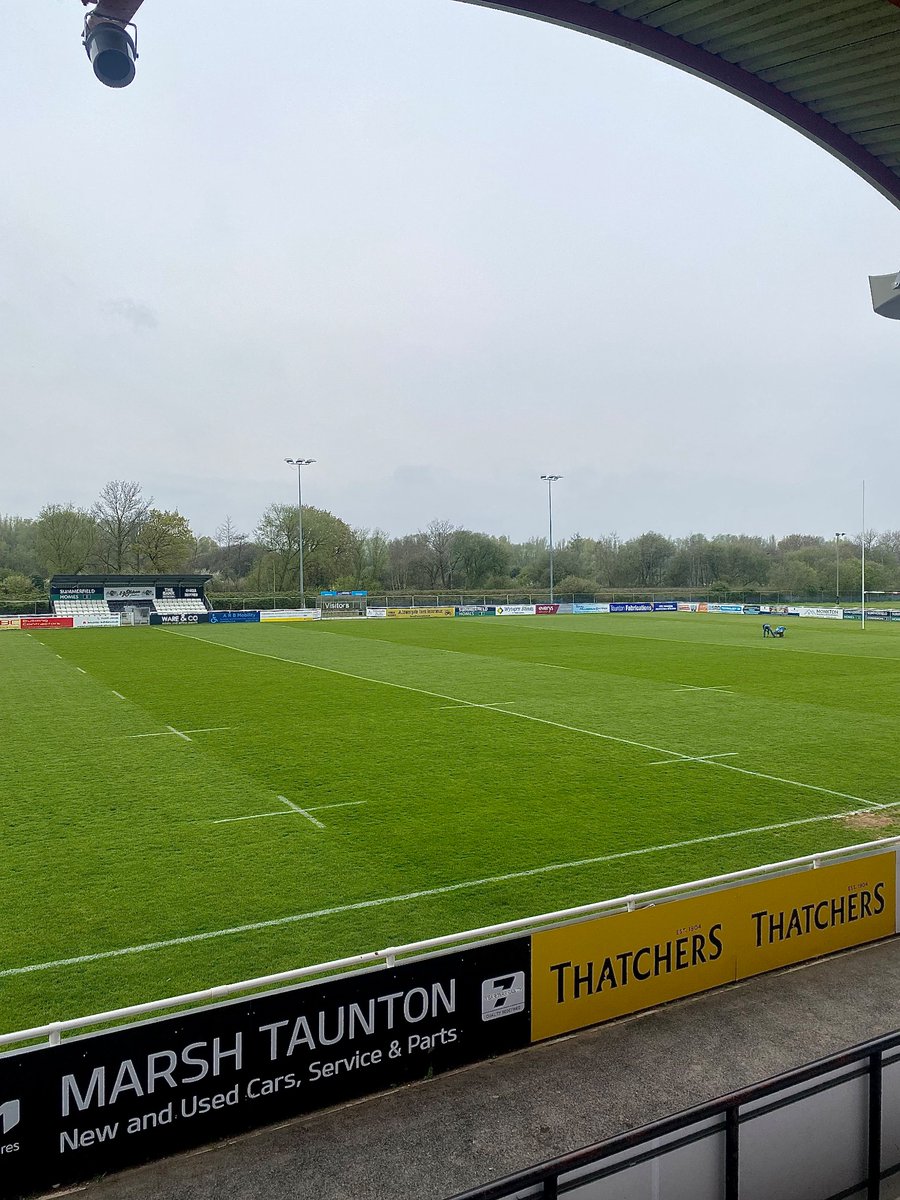 tauntonrfc's tweet photo. Fantastic Work once again from our outstanding grounds team. Veritas Park is looking pitch perfect ahead of this afternoon 😍 https://t.co/4NDUau1jzb