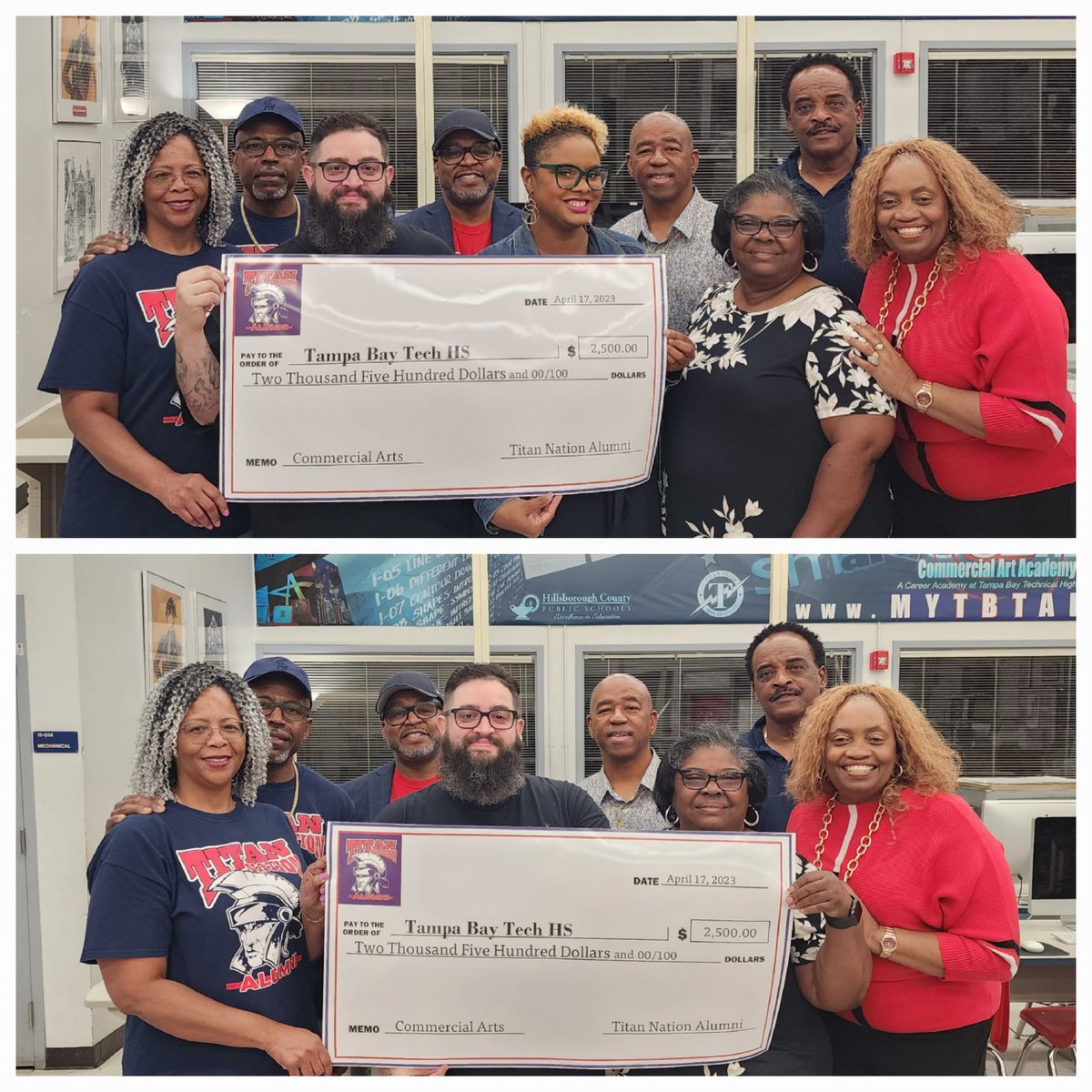 rickinsey1's tweet image. Titan Nation, thank you for always Rising Up. Titan Nation made a donation to the Commercial Arts Department and Teacher Ed Bayonet.
#TampaBayTech #TBT #TechTechTech