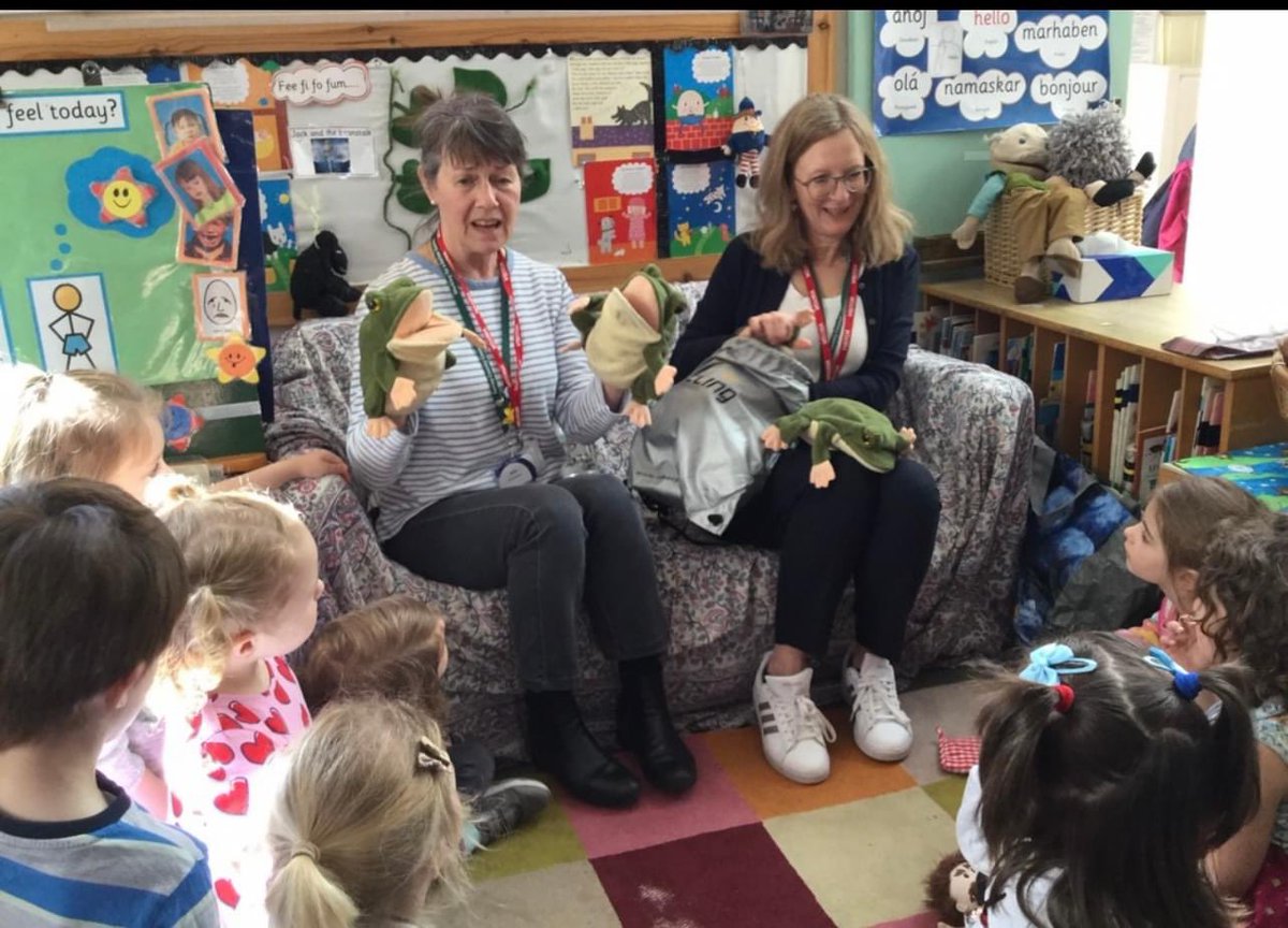 Thanks again to Katie and Sheila from @dorkinglibrary for coming to read stories and sing songs to us! #wearedorking #dorkingnurseryschool