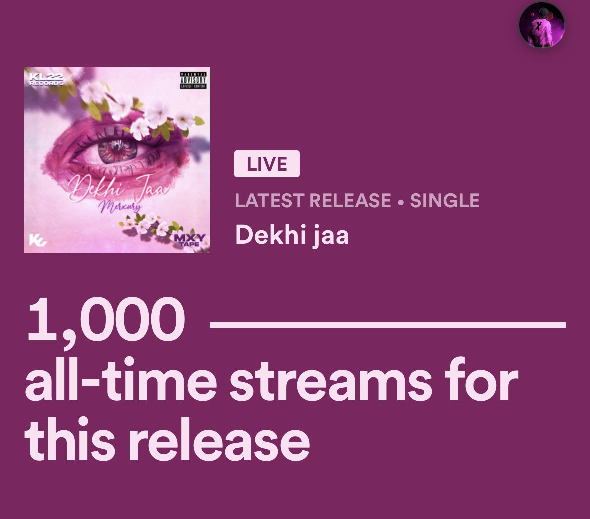 merxury0's tweet photo. https://t.co/JCNdjn0Zmk
🌸DEKHI JAA🌸 IS OUT NOW ON ALL MAJOR STREAMING PLATFORMS // KEEP STREAMING-SHARING-BANGING TO THIS SOUND🤍🤍. Thanks to everyone who's already on it// STAY TUNED AS THE MXY TAPE DROPS SHORTLY 📍

@kl22records @KrsnaEdits @ERRAAVAT @Pratham_nfr https://t.co/ryrZZKgfoz