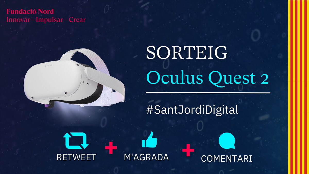 FundacioNord's tweet photo. Vols guanyar unes Oculus Quest 2?

Participa:
RT + LIKE + COMENTARI 

#SantJordiDigital https://t.co/TnGt9f1EeE
