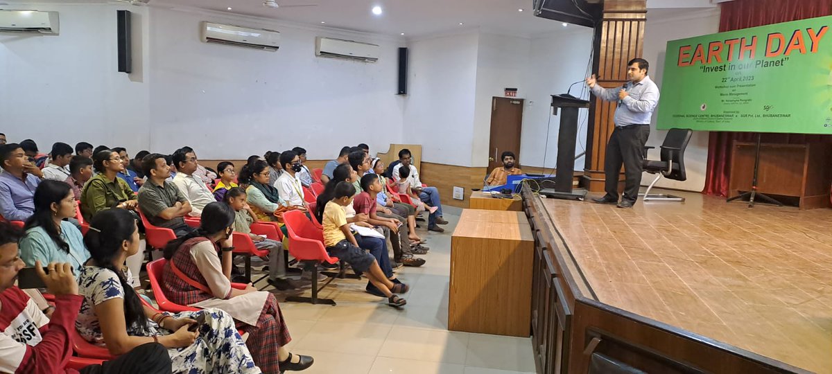 RSCBhubaneswar's tweet photo. In collaboration with @sgrpvtltd @RSCBhubaneswar a unit of @ncsmgoi @MinOfCultureGoI  conducted a session on #WasteManagement during the celebration of #EarthDay2023 on 22nd April, 2023.
#Workshop #Presentation #g20summit2023 #AzadiKaAmritMahotsav https://t.co/qauKhznLaC