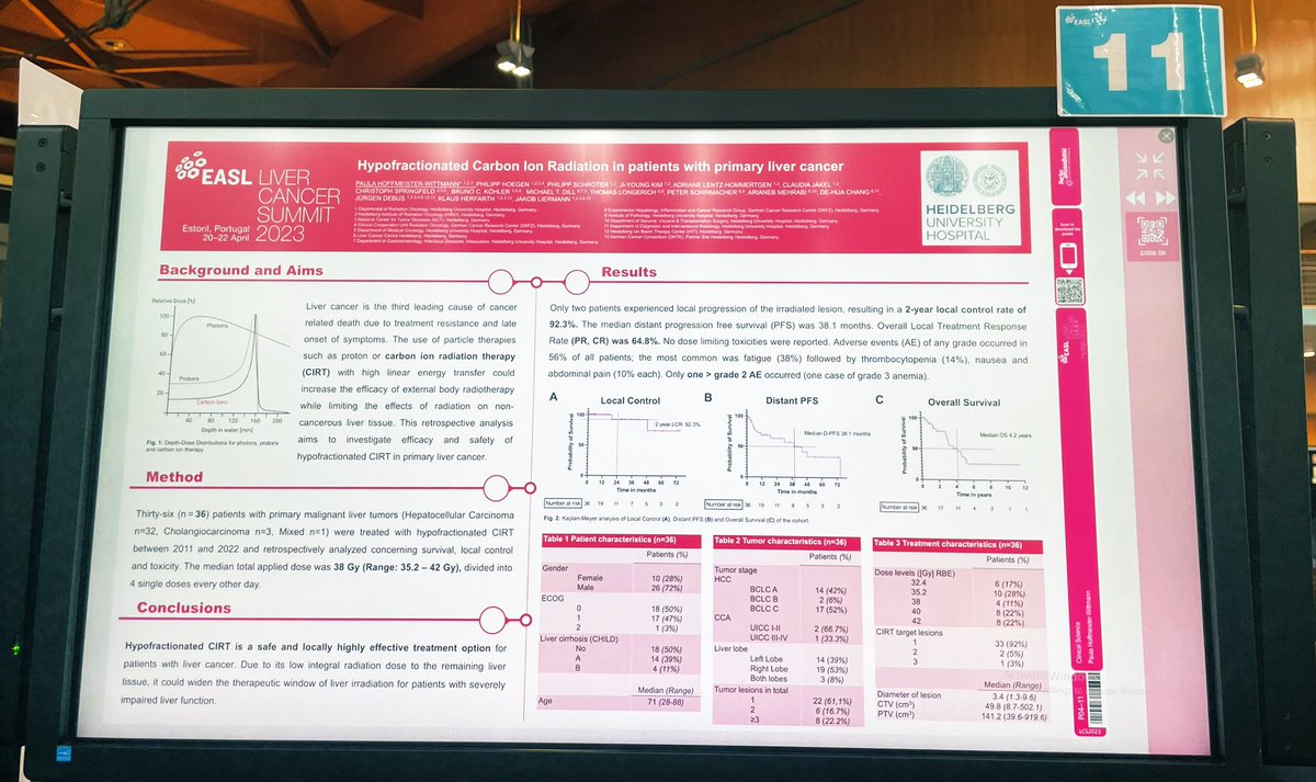 Paula Hoffmeister-Wittmann (@paulamorgane) on Twitter photo Happy to share our work on carbon ion radiation ☢️ for primary liver cancer showing excellent local control rates (2-y LCR 92.3%) and limited toxicities (1 case of > grade 2 AE) - prospective results of PROMETHEUS are about to be released shortly <a href="/UKHD_radonc/">Radiation Oncology @Heidelberg University Hosp.</a> <a href="/EASLedu/">EASL Education</a> <a href="/EASLnews/">EASLnews</a> Happy to share our work on carbon ion radiation ☢️ for primary liver cancer showing excellent local control rates (2-y LCR 92.3%) and limited toxicities (1 case of > grade 2 AE) - prospective results of PROMETHEUS are about to be released shortly <a href="/UKHD_radonc/">Radiation Oncology @Heidelberg University Hosp.</a> <a href="/EASLedu/">EASL Education</a> <a href="/EASLnews/">EASLnews</a>