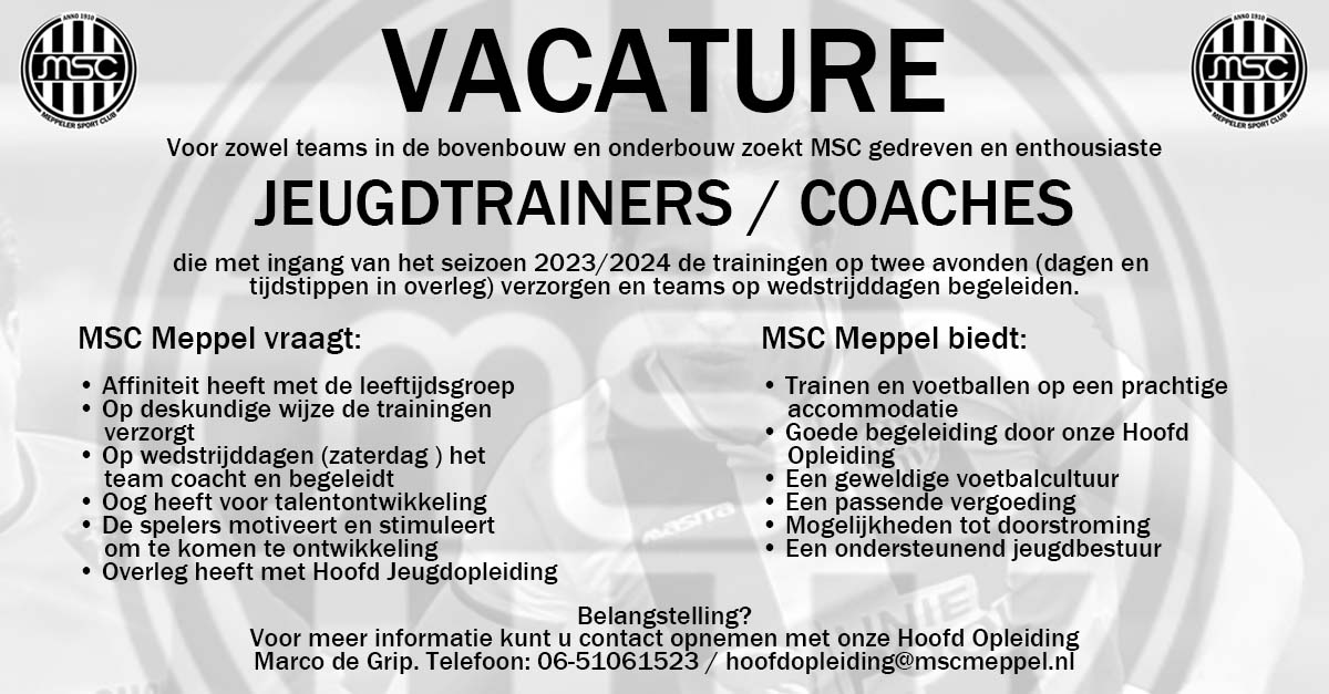 MSCMeppel's tweet photo. Deze oproep delen is mooi! Reageren op deze oproep nog beter! Kom helpen onze jeugdopleiding verder te verbeteren! https://t.co/p9eRzYbLMe
