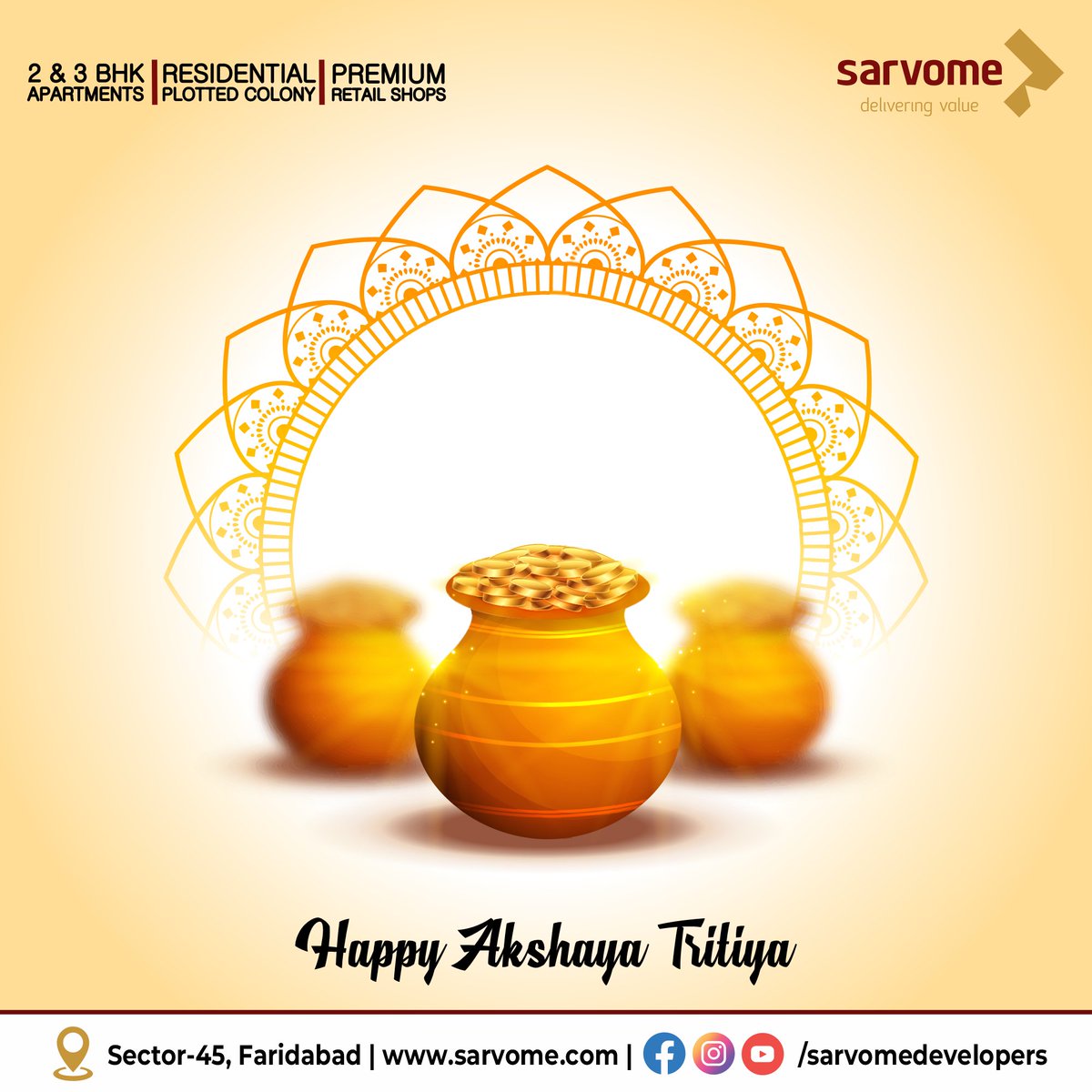 SarvomeD's tweet photo. #Sarvome wishes you all a very Happy Akshaya Tritiya !!

#happyakshayatritiya #akshayatritiya #sarvomegroup #shreehomes #highstreet45 #gokulam #gokulambysarvome https://t.co/xuAxcSDZjz