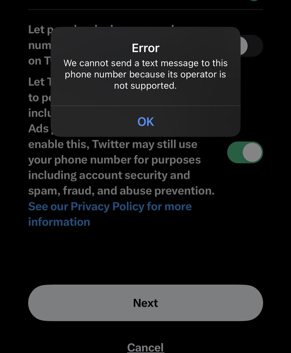 Bigbentips's tweet photo. @Twitter I can’t verify my number to subscribe to Twitter blue https://t.co/i7KpJr8pOc