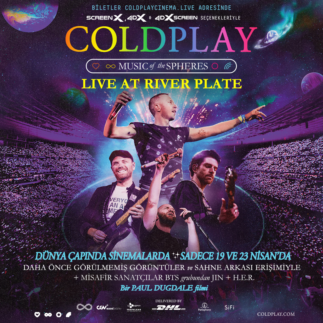 CGVMarsDagitim's tweet photo. COLDPLAY - MUSIC OF THE SPHERES LIVE AT RIVER PLATE'i sinemalarda izlemek için 23 Nisan son gün! Biletler https://t.co/jQvM7PNdCy adresinde. Salon listesi bu paylaşımda. #ColdplayRiverPlateFilm https://t.co/1pBduW7qaf