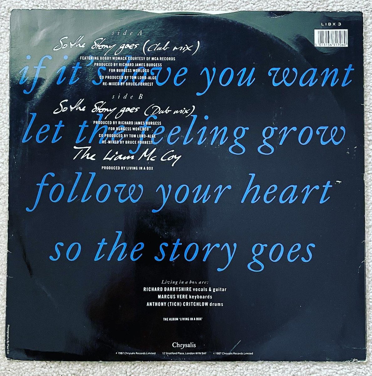 Poplifer73's tweet image. Saturday Sounds.
Living In A Box “So The Story Goes”
Featuring Bobby Womack.
1986 Chrysalis Records.
@livinginabox @ChrysalisRecs @MRSSLEAZE 
#LivingInABox #Vinyl #TwelveInchSingle #RecordCollection #SaturdaySounds