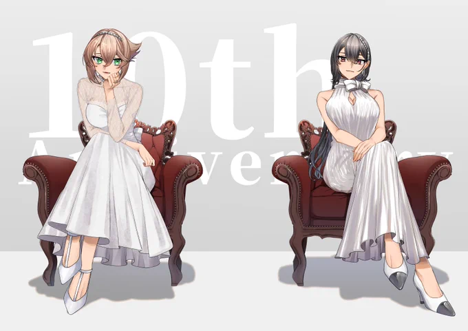 #艦これ10周年おめでとうございます白ドレス長門陸奥〜! 